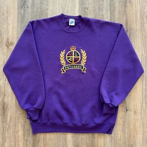 Vintage JERZEES Petoskey Crewneck Sweatshirt Purple‎ Large Made in USA